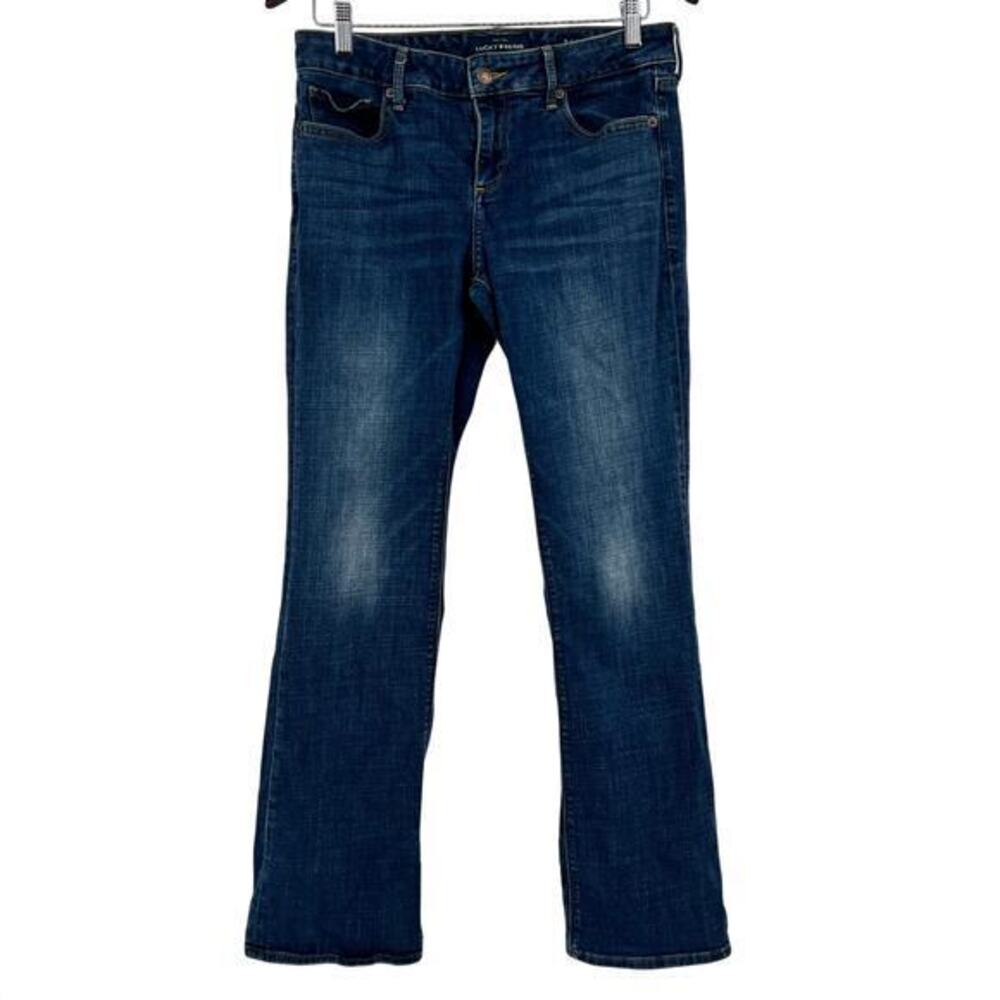 Lucky Brand Lolita boot cut denim blue jeans zip & button closure size 8 / 29